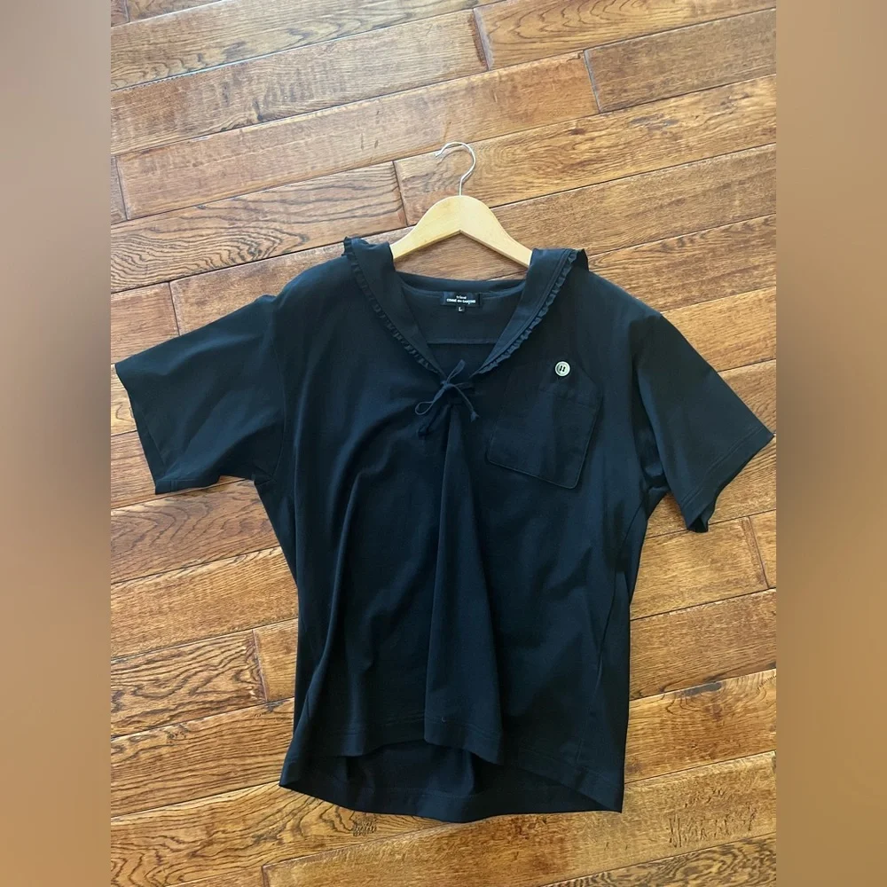 Comme des Garcons Top Short Sleeves Black Size L - Picture 6 of 15